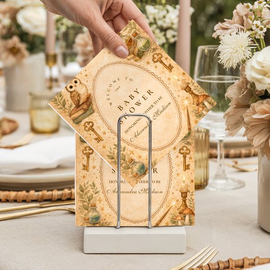 Vintage Wizard Magic Baby Shower Servet