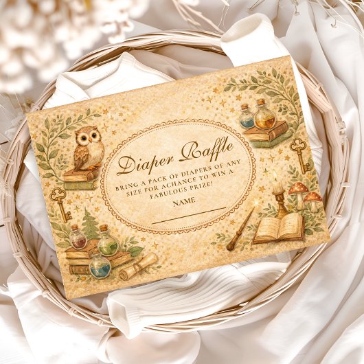 Vintage Wizard MagicDiapper Raffle Informatiekaartje