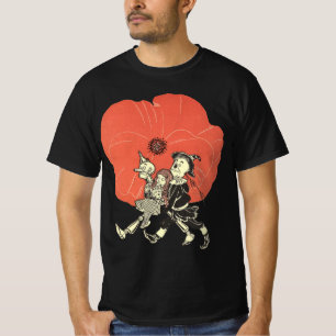 Vintage Wizard of Oz, Dorothy met klaprozen T-shirt