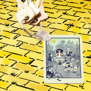 Vintage Wizard of Oz, Dorothy ontmoet de Munchkins Sleutelhanger