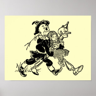 Vintage Wizard of Oz Dorothy Slapend met Papavers Poster