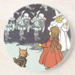 Vintage Wizard of Oz Dorothy Toto Glinda Munchkins Zandsteen Onderzetter