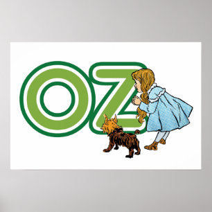 Vintage Wizard of Oz Dorothy Toto met GROOTTE Lett Poster