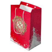 Vintage Wizard of Oz Kerstcadeautas-ROOD Medium Cadeauzakje (Achterkant Gekanteld)