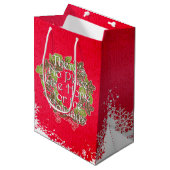 Vintage Wizard of Oz Kerstcadeautas-ROOD Medium Cadeauzakje (Voorkant Gekanteld)