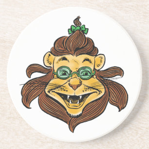 Vintage Wizard of Oz, Leeuw draagt groene bril Zandsteen Onderzetter