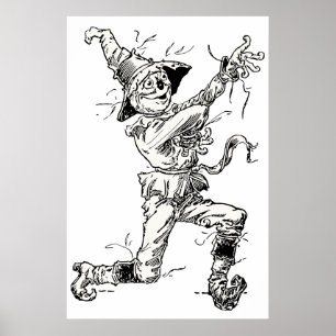 Vintage Wizard of Oz-sprookjes, de Scarecrow Poster