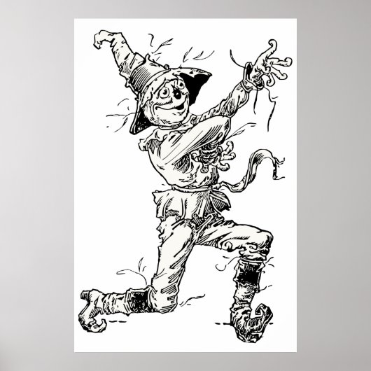 Vintage Wizard of Oz-sprookjes, de Scarecrow Poster (Voorkant)