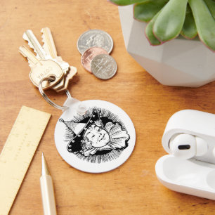 Vintage Wizard of Oz, Vrouw Munchkin Portret Sleutelhanger