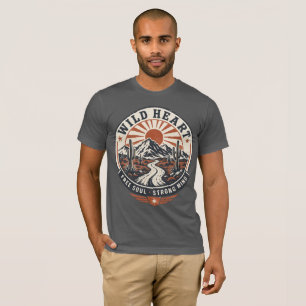 Vintage Woestijn Berg Avonturen Badge T-shirt