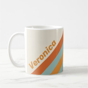 Vintage Woestijn Bloem Strepen met Naam Koffiemok