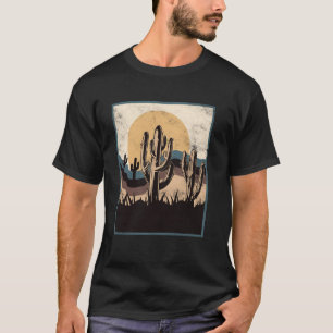 Vintage Woestijn Cacti Cactus Silhouet Plantenlief T-shirt