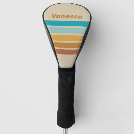 Vintage Woestijn Regenboog Over Strepen met Naam Golfheadcover