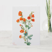 Vintage Woestijnbolletjesroos Botanische Illustrat Kaart (Voorkant)