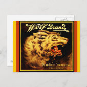 Vintage Wolf Brand Cali citruscraat Briefkaarten (Voorkant / Achterkant)