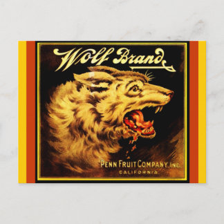 Vintage Wolf Brand Cali citruscraat Briefkaarten