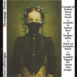 Vintage Woman, Flower Crown & Mask EQ7L Decoupage Tissuepapier