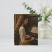 Vintage Woman Pianist Briefkaart (Staand voorkant)