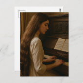 Vintage Woman Pianist Briefkaart (Voorkant / Achterkant)
