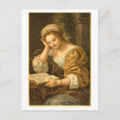 Vintage Woman Reading Briefkaart (Voorkant)