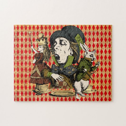 Vintage Wonderland Karakters Legpuzzel (Horizontaal)