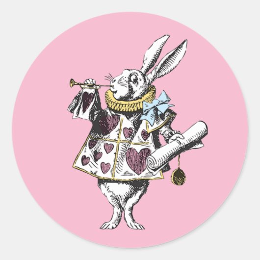 Vintage Wonderland konijn Ronde Sticker (Voorkant)