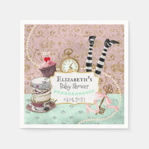 Vintage Wonderland Pink en Turquoise Servet