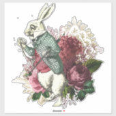 Vintage Wonderland Rabbit Collage Vinyl Sticker (Vel)