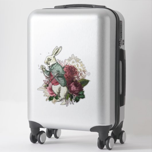 Vintage Wonderland Rabbit Collage Vinyl Sticker (Koffer)