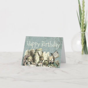 Vintage Wonderland Tea Party Birthday Kaart