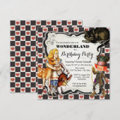 Vintage Wonderland Verjaardagsfeestje Kaart (Voorkant / Achterkant)