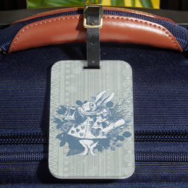 Vintage Wonderland White Rabbit Herald Bagagelabel