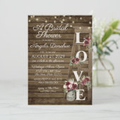 Vintage Wood Bourgogne Floral Ladder Vrijgezellenf Kaart (Staand voorkant)