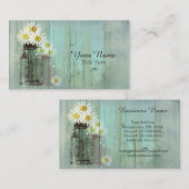 Vintage Wood en Mason Jar Visitekaartje (Voorkant / Achterkant)