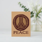 Vintage Woodcut Peace Sign Briefkaart (Staand voorkant)
