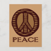 Vintage Woodcut Peace Sign Briefkaart (Voorkant)