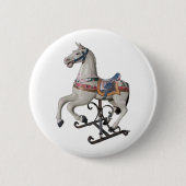 Vintage Wooden Horse Carousel Button (Voorkant)
