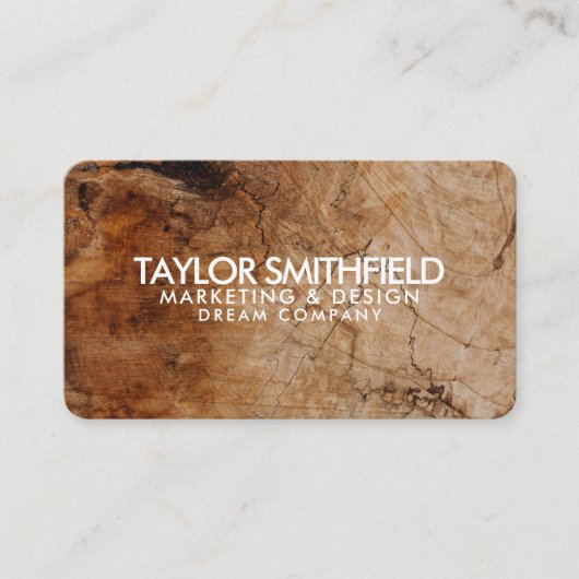 Vintage Wooden Visitekaartje (Voorkant)