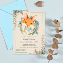 Vintage Woodland Fox Baby shower voor jongen