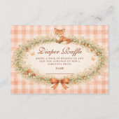 Vintage Woodland Fox Diapper Raffle Informatiekaartje (Voorkant)