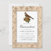 Vintage Woodland Quinceañera Kaart (Voorkant)