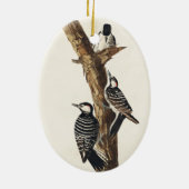 Vintage Woodpeckers Birds Classic Illustrations Keramisch Ornament (Achterkant)