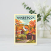 Vintage Woodstock Vermont Briefkaart (Staand voorkant)
