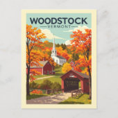Vintage Woodstock Vermont Briefkaart (Voorkant)