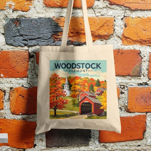 Vintage Woodstock Vermont Tote Bag