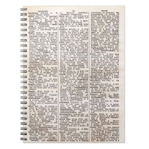 Vintage woordenboek laptop boekovers notitieboek