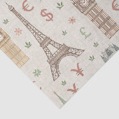 Vintage World Landmarks Travel Sketch (1) Tissuepapier (Detail)