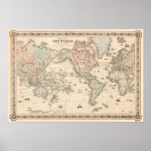 Vintage World Map Poster (Voorkant)
