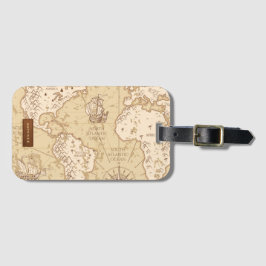Vintage World Map with Name Bagagelabel