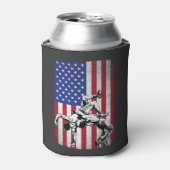 Vintage worstelen Fans American Flag Wrestle Blikjeskoeler (Blikje Voorkant)